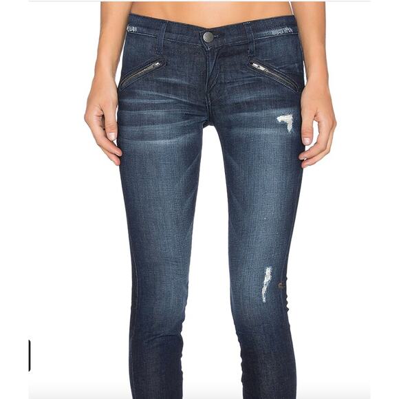 Current/Elliott Silverlake Zip Ankle Skinny Leg Jeans Sargent Revolve Low Rise - Picture 1 of 12